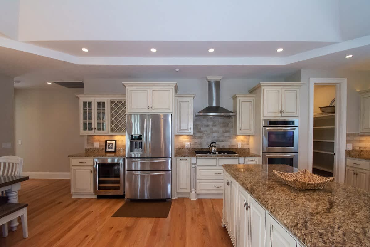 Massive open concept kitchen, dining and living room area