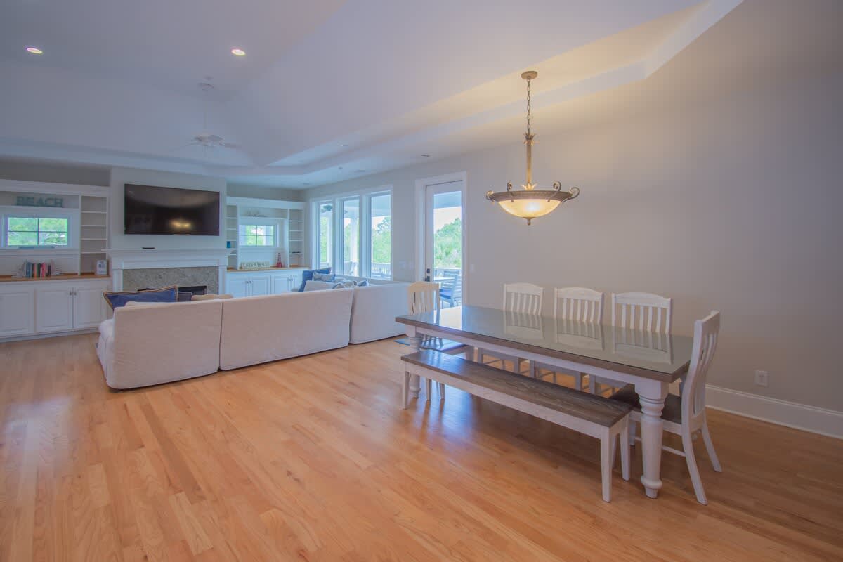 Massive open concept kitchen, dining and living room area