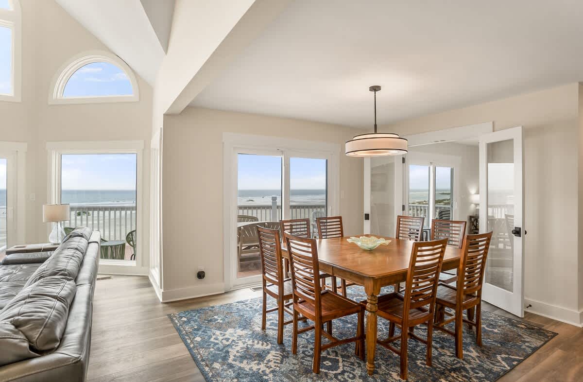 Dining Area Opens Onto an Expansive Oceanfront Deck