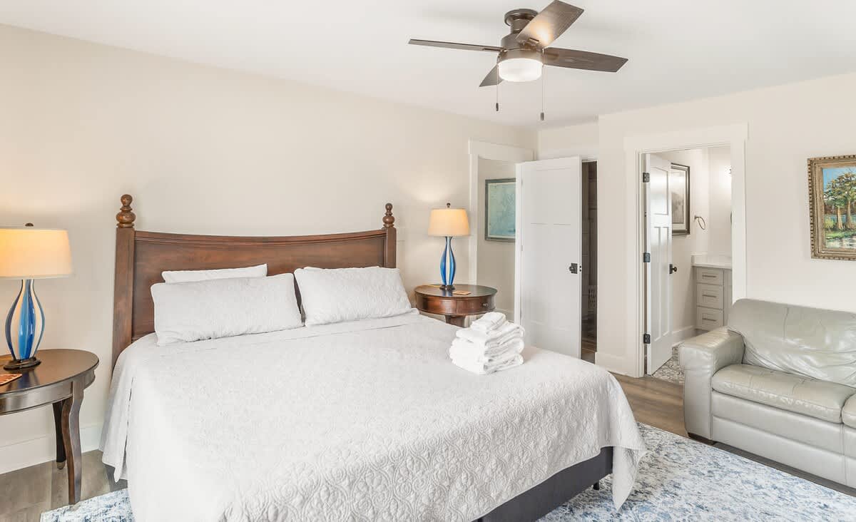 Primary Suite with En-Suite Bath Featuring a Walk-In Shower