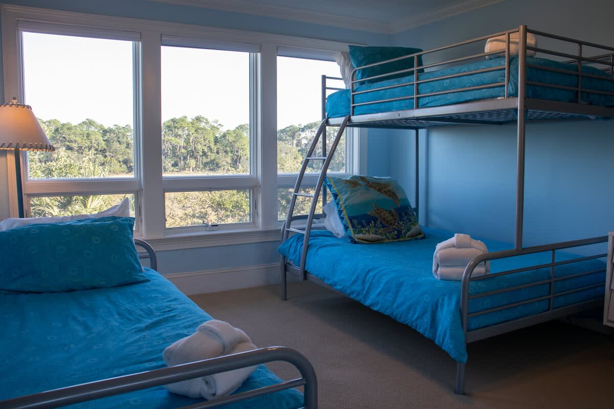 2nd Level Guest Bedroom, 1 Twin Bed and Twin over Double Bunk Bed with Full En Suite Bathroom