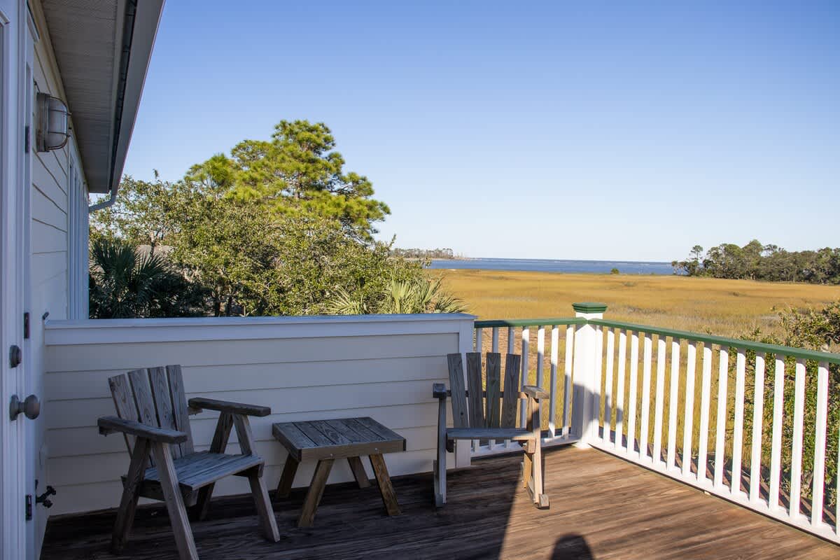 Primary Bedroom Deck with Marsh and Ocean VIews