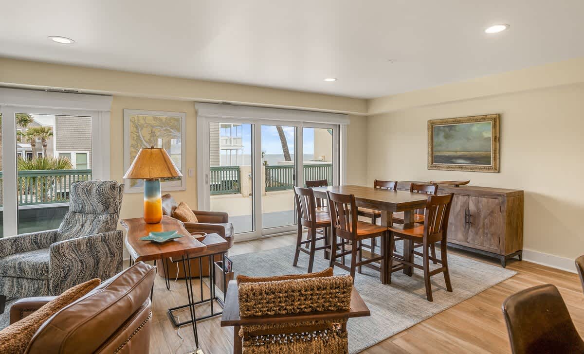 Open concept living and dining area