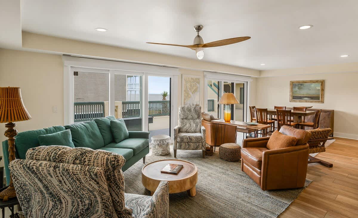 Open concept living and dining area