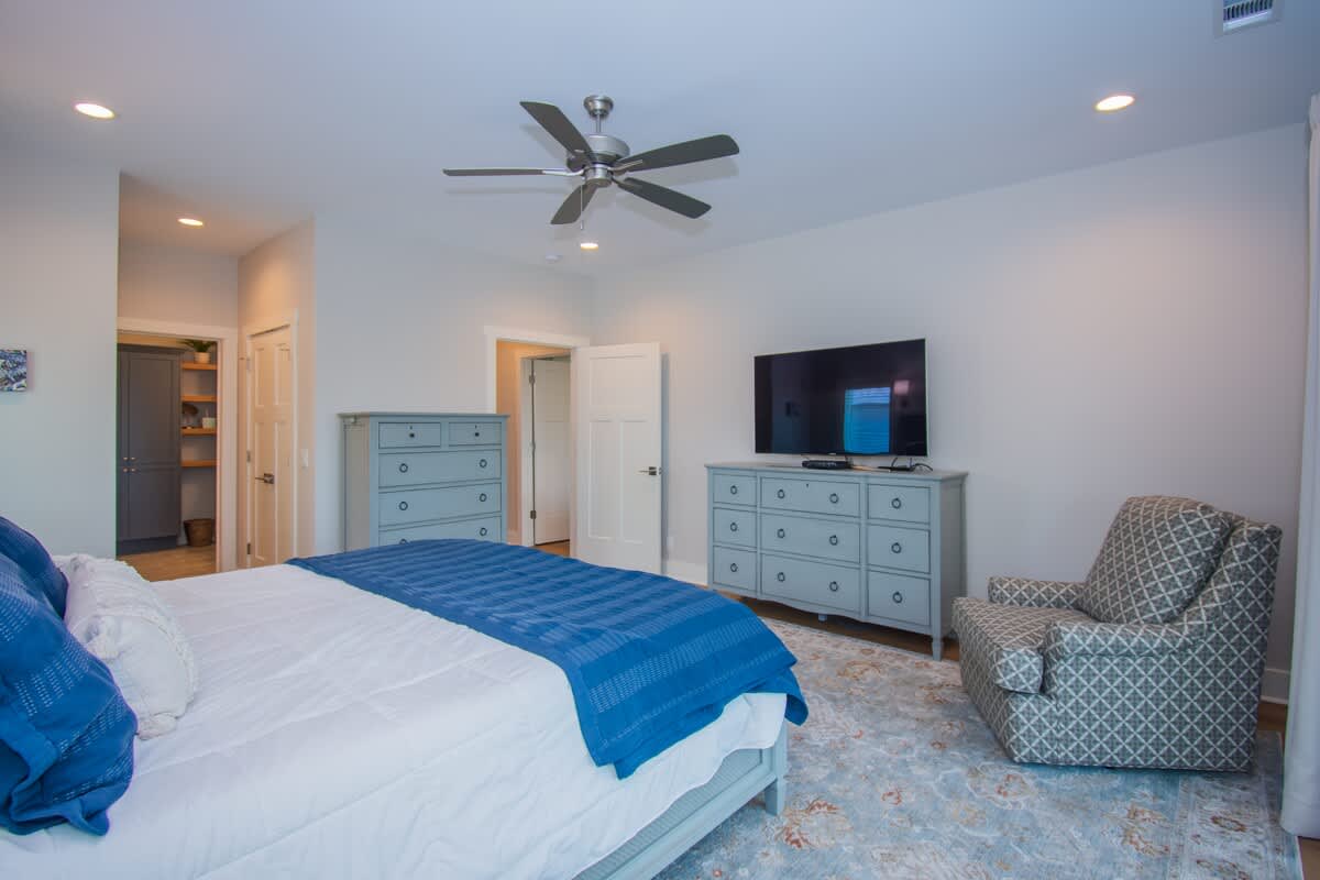 Primary Bedroom with King Bed on Second Floor with En-Suite and Balcony 