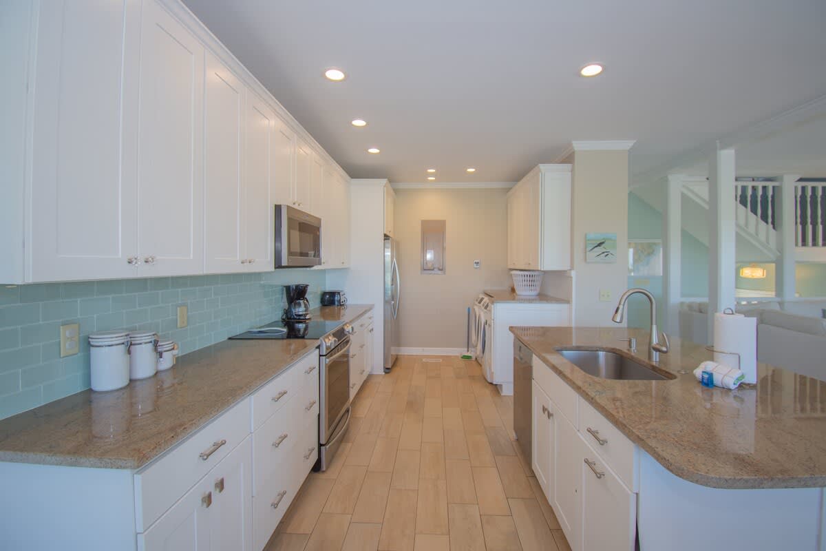 Open concept kitchen and dining area