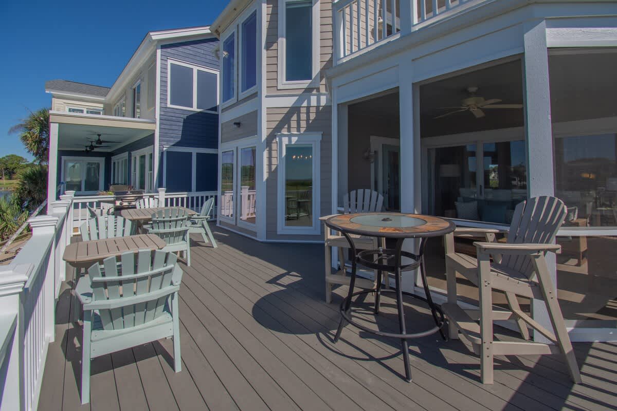 Stunning golf course and ocean views from the back porch