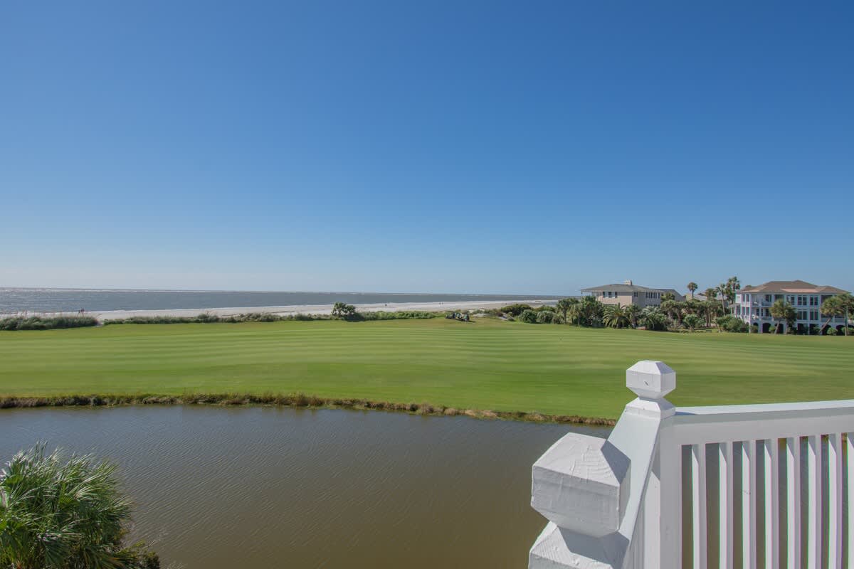 Stunning golf course and ocean views from the back porch