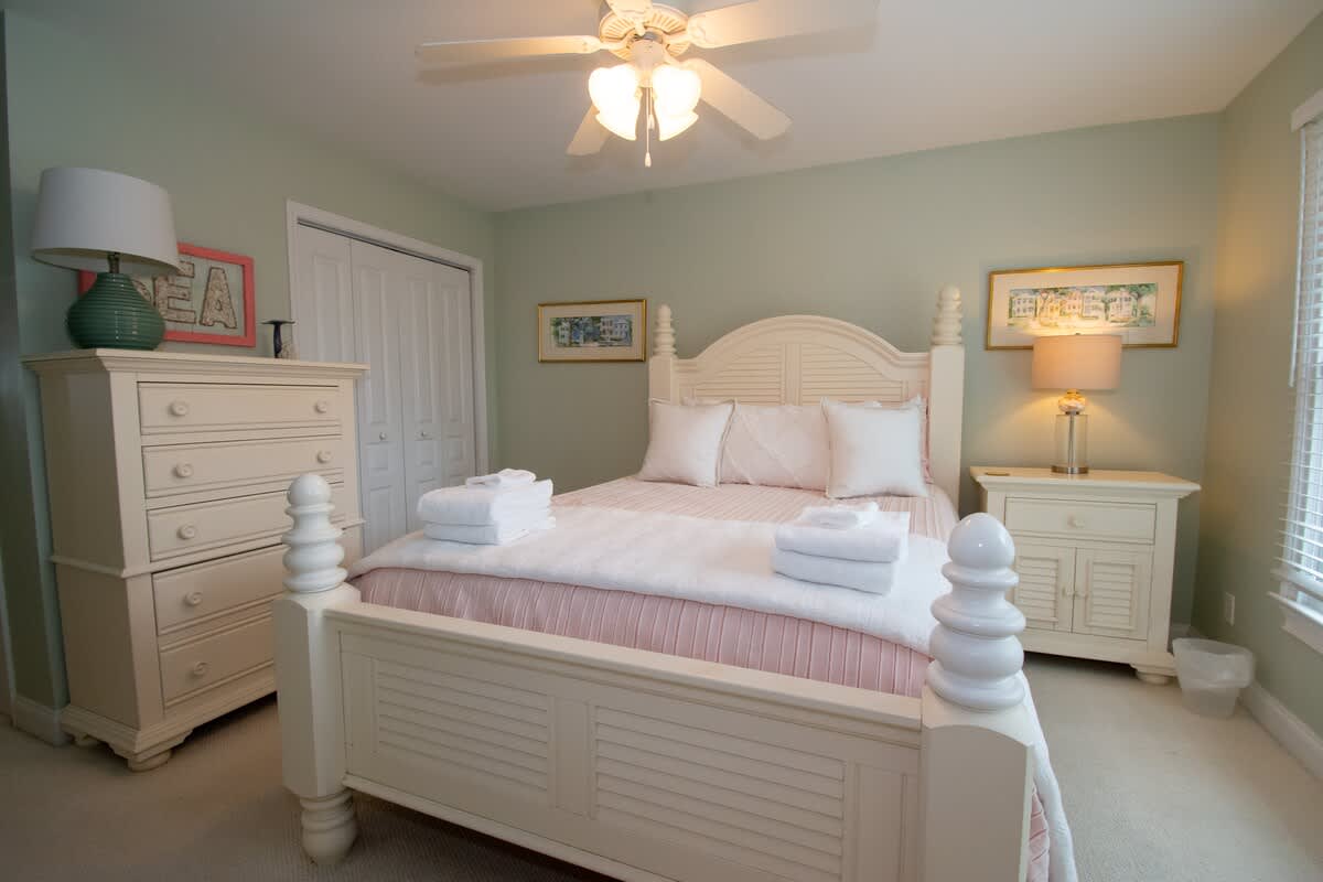 2nd Level Guest Bedroom 1 with Queen Bed and Full En Suite Bathroom