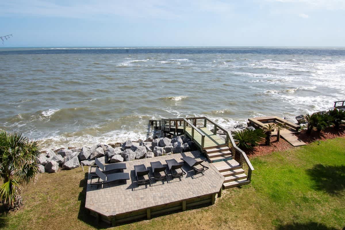 View from Main Deck with Private Deck and Seating Area