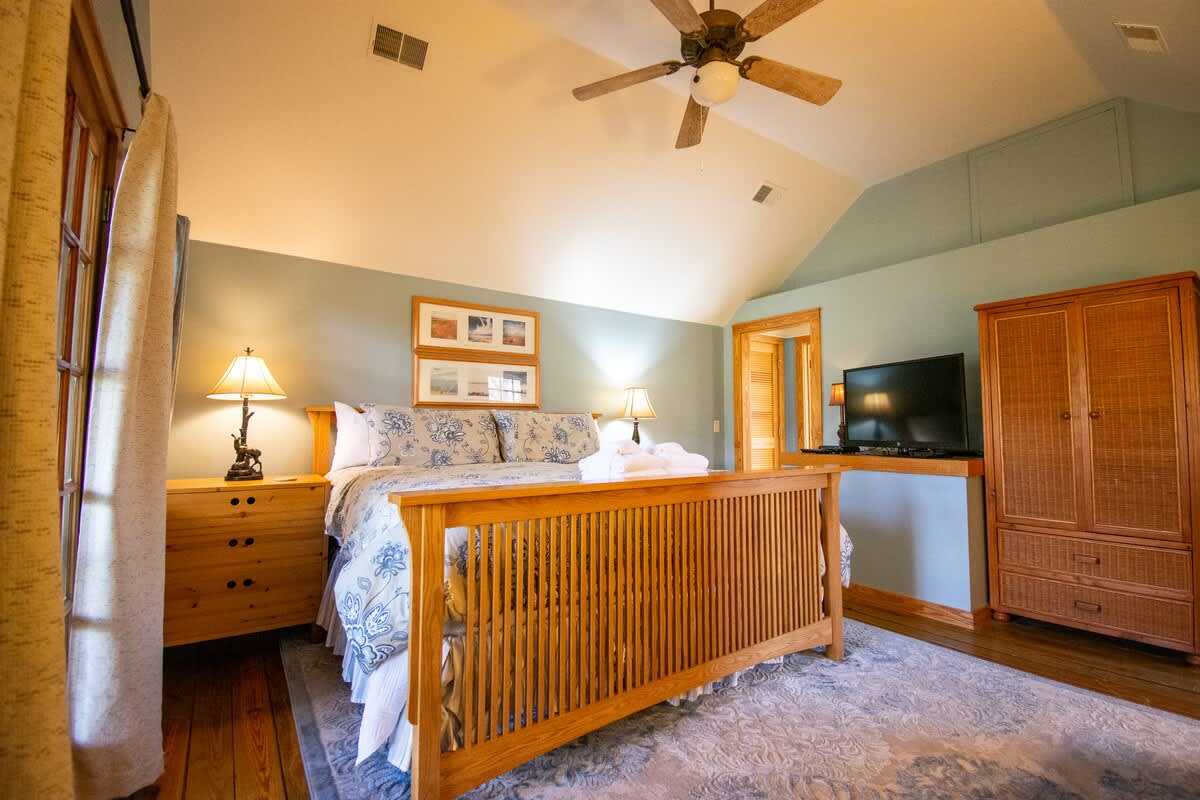 2nd Level Primary Bedroom with King Bed and Full En Suite Bathroom