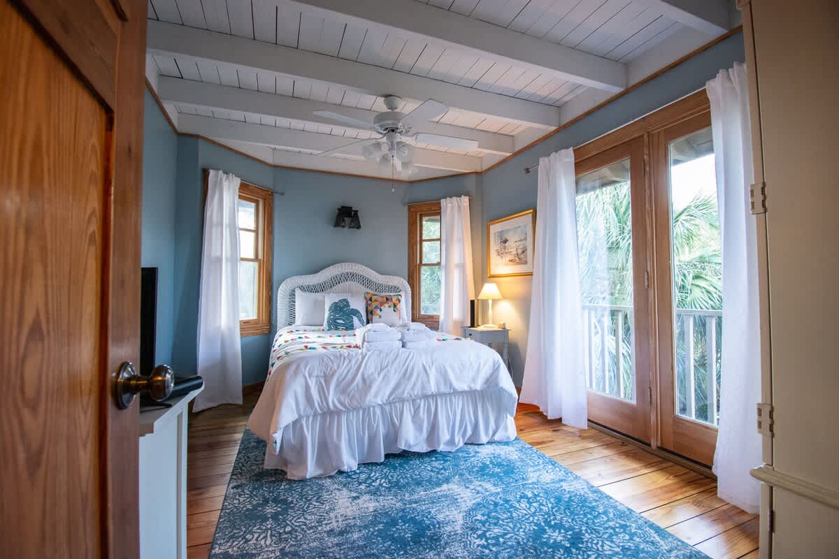 1st Level Guest Bedroom 1 With Queen Bed and Full En Suite Bathroom