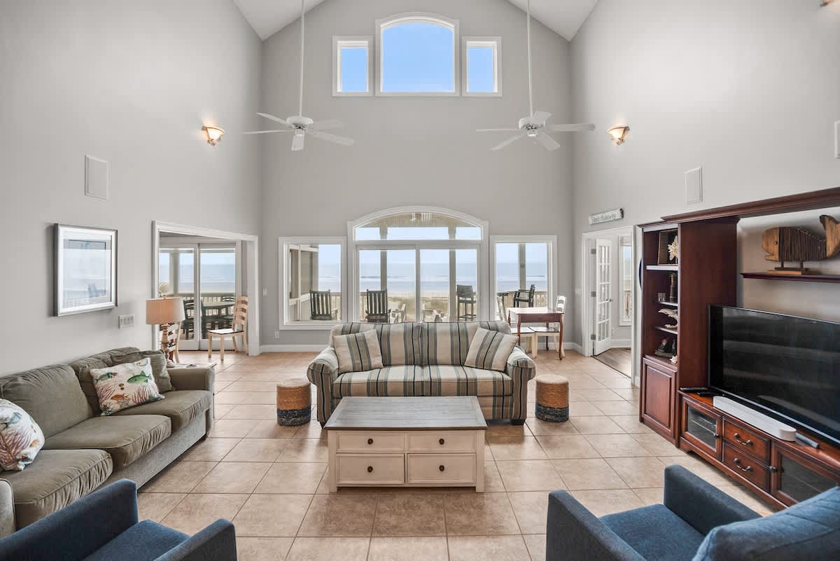 Living Room with Access to Ocean Front Balcony