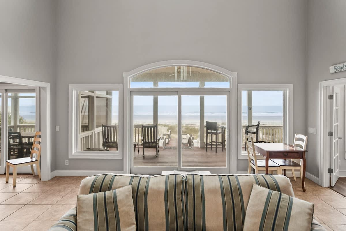 Living Room with Access to Ocean Front Balcony
