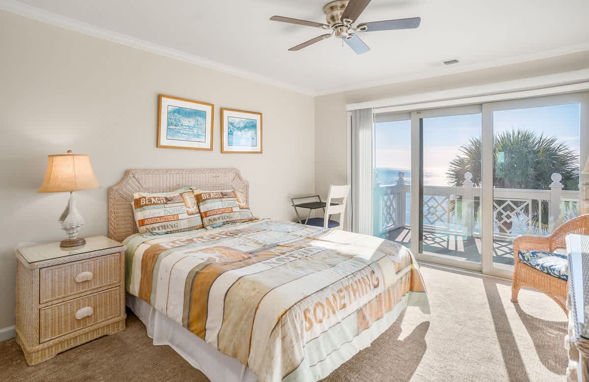 2nd Level Guest Bedroom with Queen Bed, Full En Suite Bathroom and Ocean View Balcony