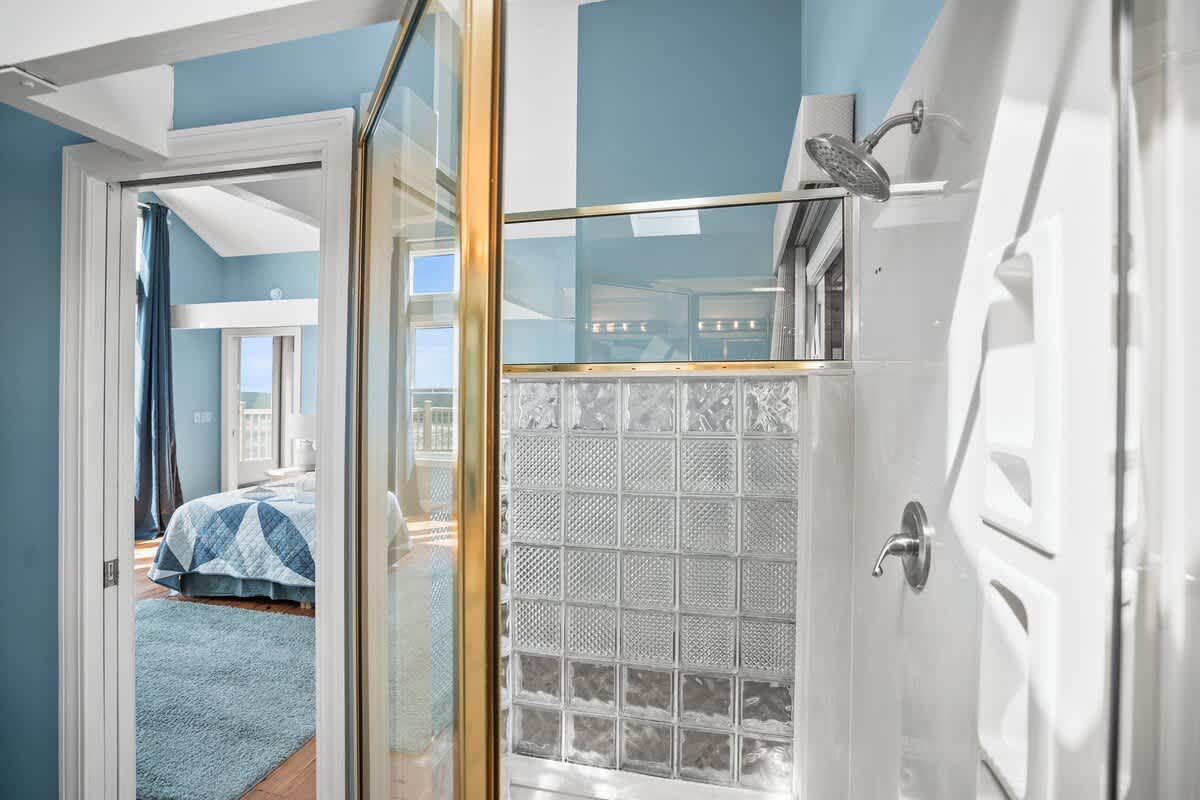 Primary Bathroom with Walk-In Shower and Double Vanity 