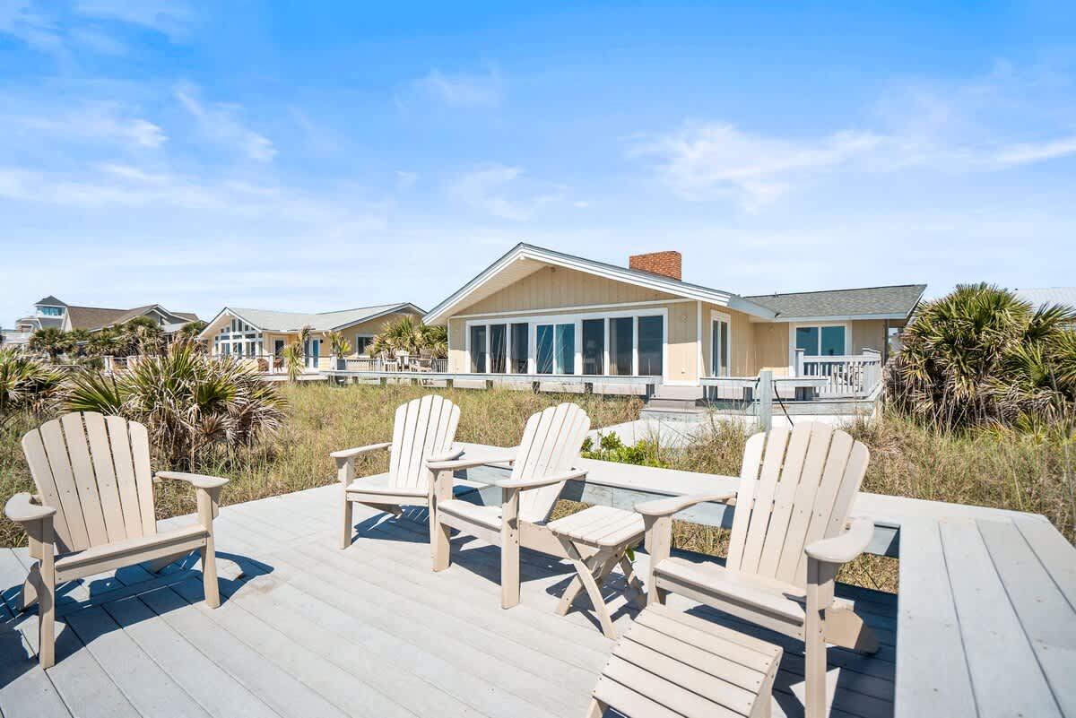 Private Beach Access with Private Beach Side Deck and Chairs and Umbrella