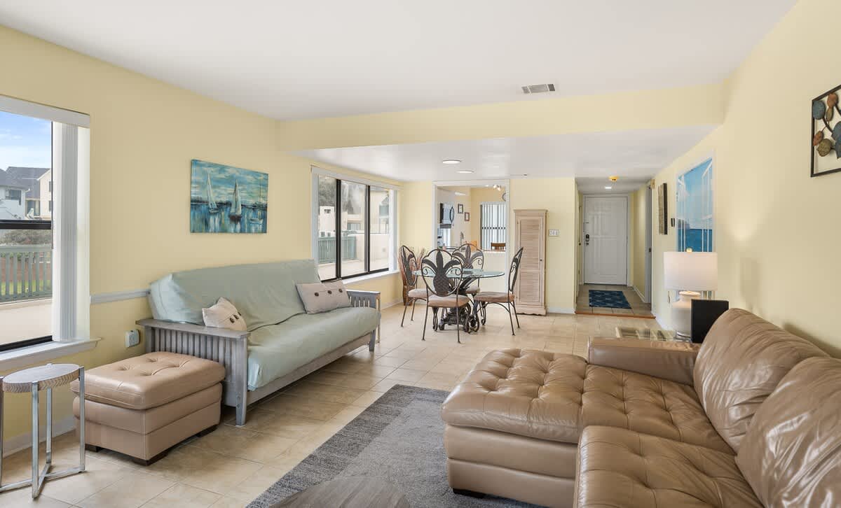 Open concept living room and dining area