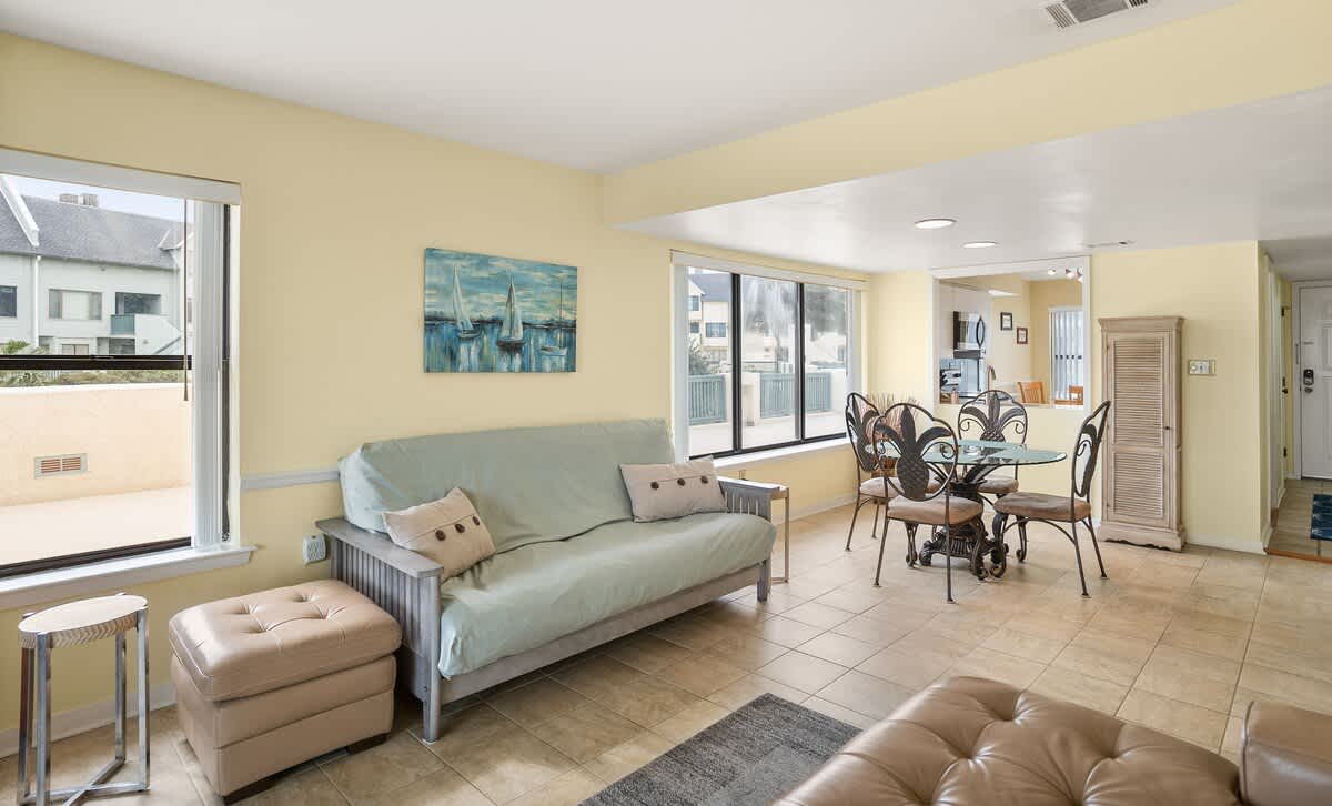 Open concept living room and dining area