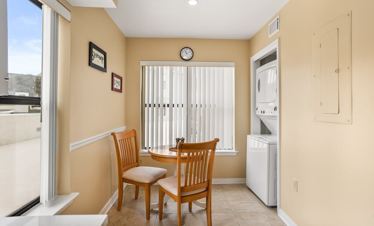 Well-equipped eat in kitchen 