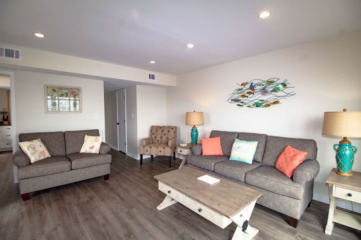 Living Room with Access to Ocean Front Balcony
