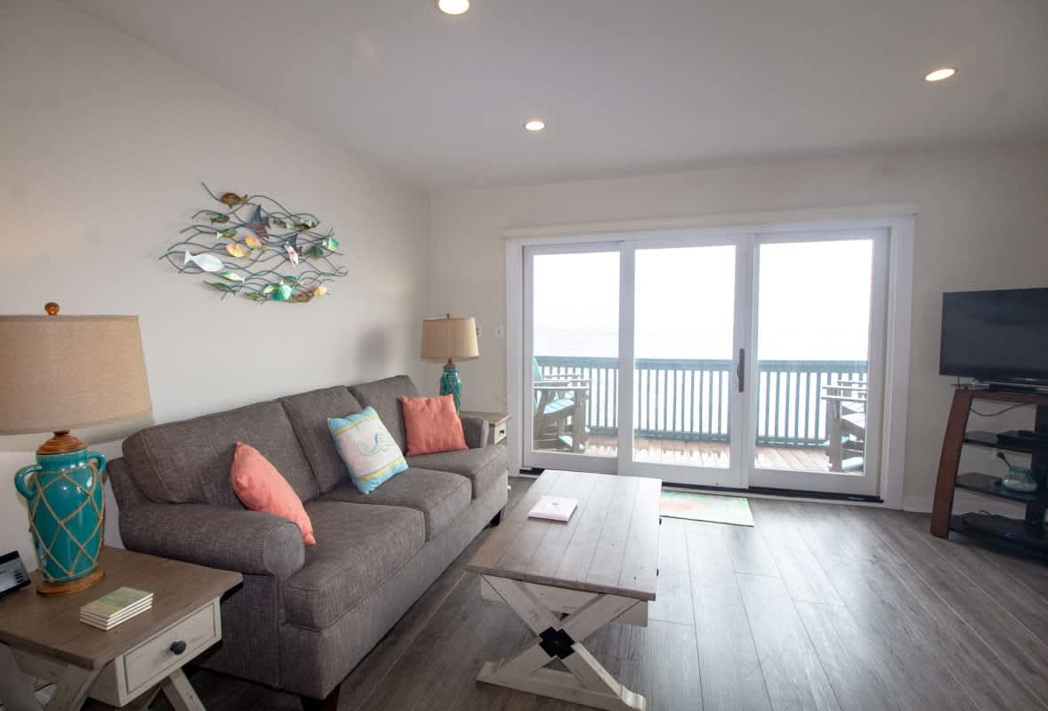 Living Room with Access to Ocean Front Balcony