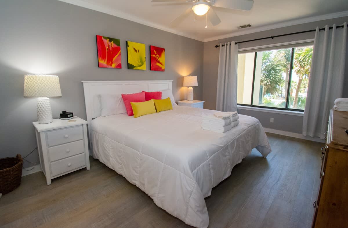 First floor primary bedroom with en suite bathroom