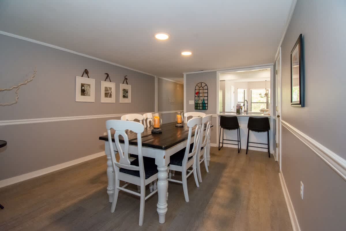 Open concept dining area and living room