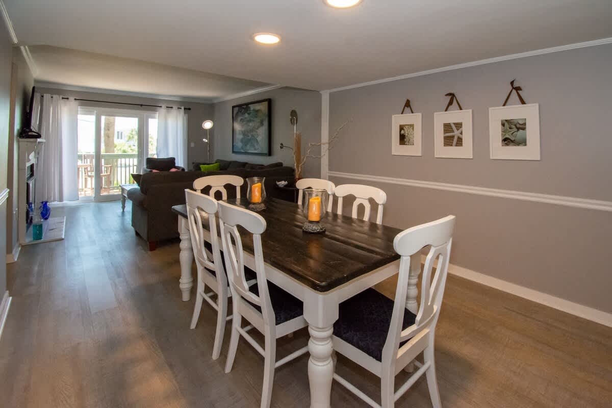 Open concept dining area and living room