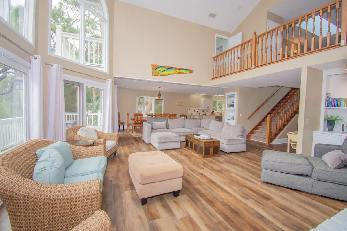 Living Room with Access to Wrap around Porch 