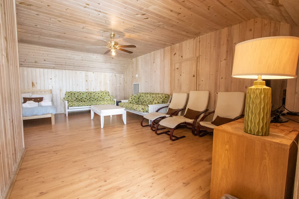 2nd Level Loft with 3 Double Beds, 2 Twin Beds and 2 Futons