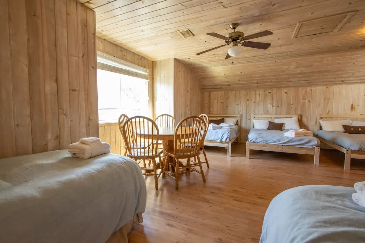 2nd Level Loft with 3 Double Beds, 2 Twin Beds and 2 Futons