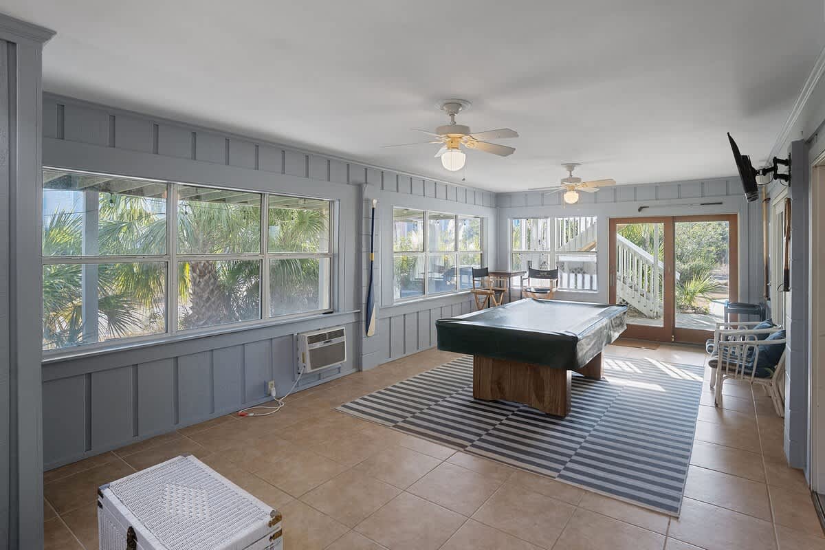 Sunroom With Pool Table