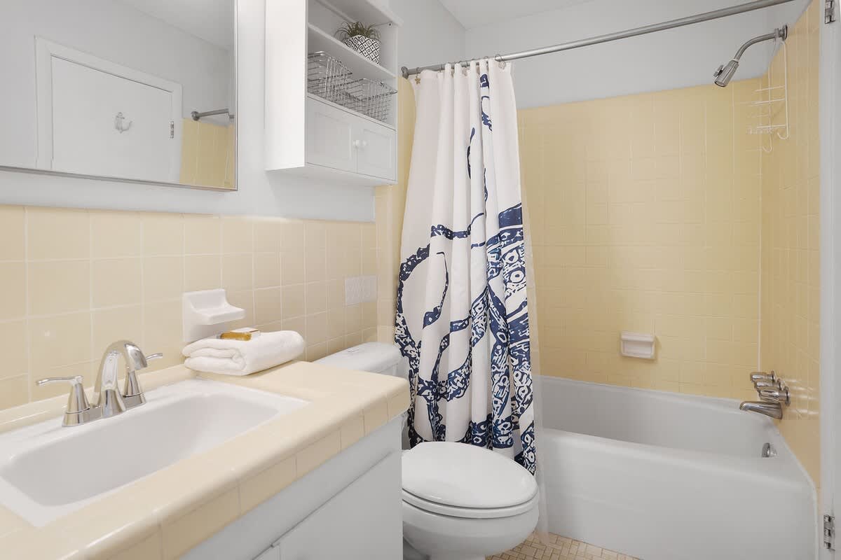 Upstairs En-Suite Full Bathroom with Access from Hall 