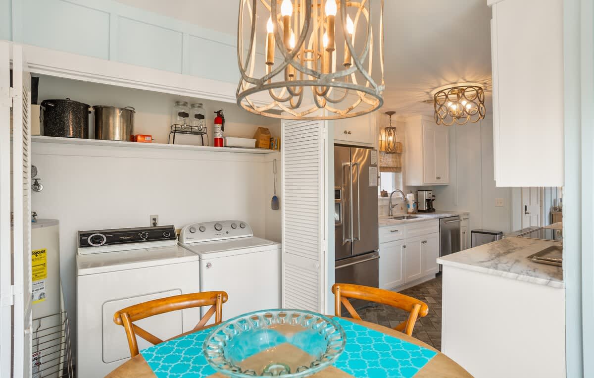 Laundry area off of kitchen