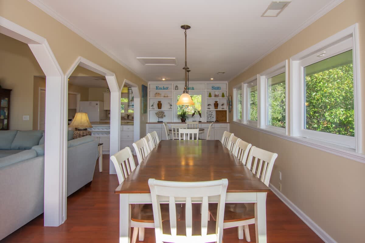 Spacious dining area