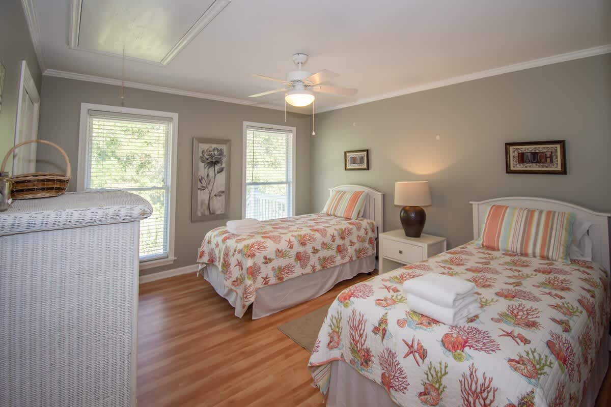 Second floor twin guest bedroom