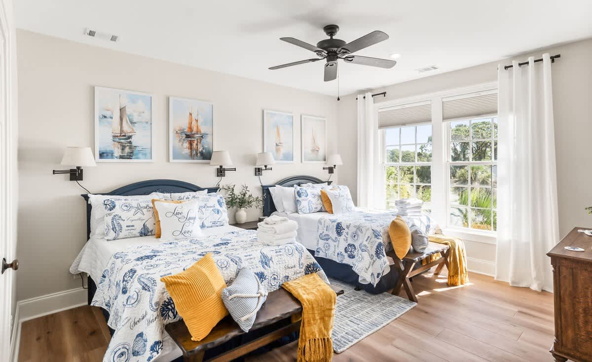 Double Full Size Beds with Access to Bathroom from Bedroom and Hallway 