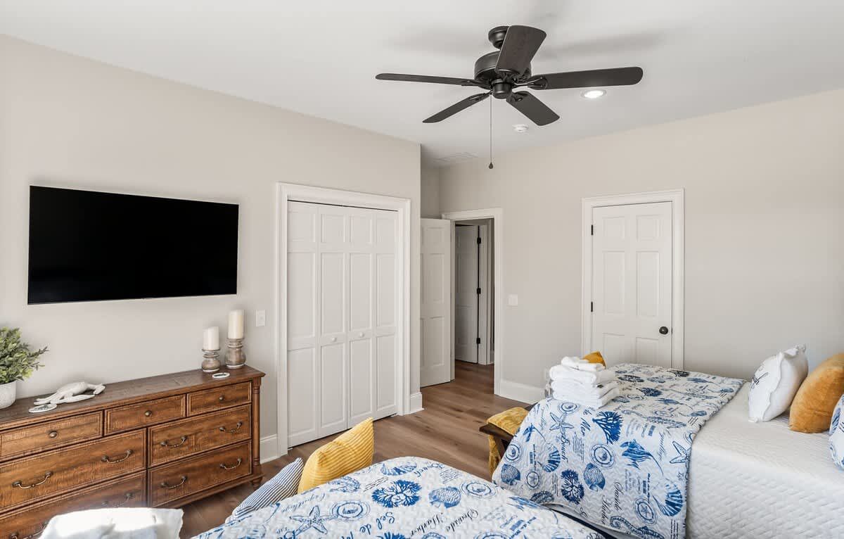 Double Full Size Beds with Access to Bathroom from Bedroom and Hallway 