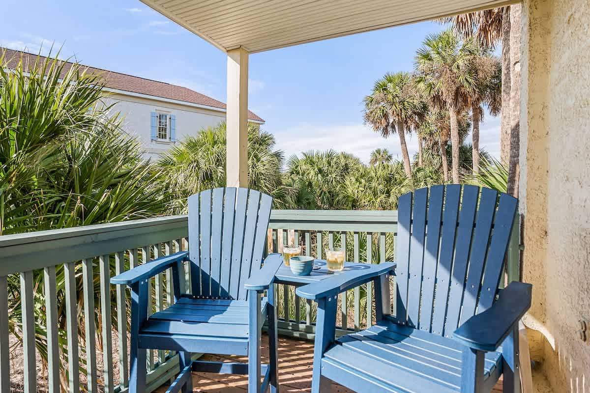 Comfortable back porch with lovely views