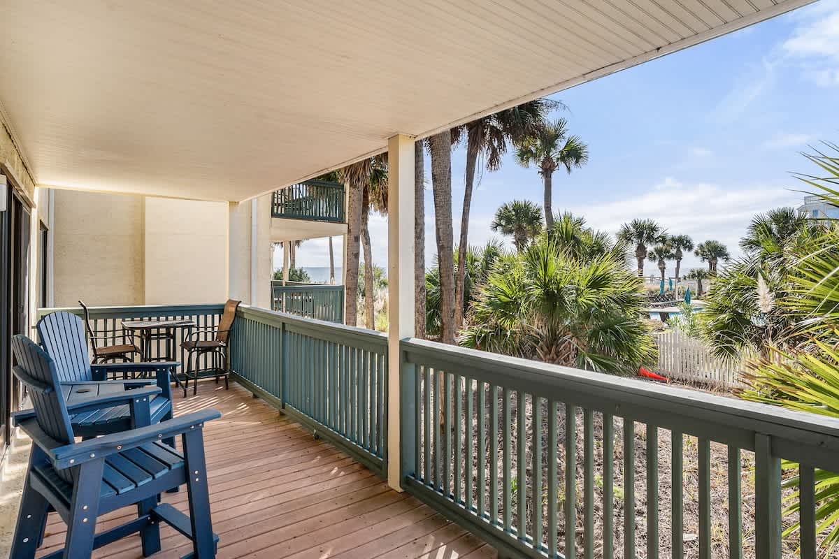 Comfortable back porch with lovely views