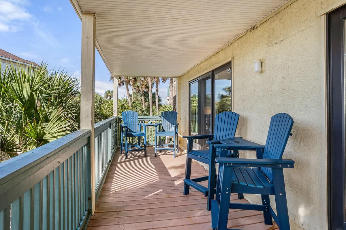 Comfortable back porch with lovely views