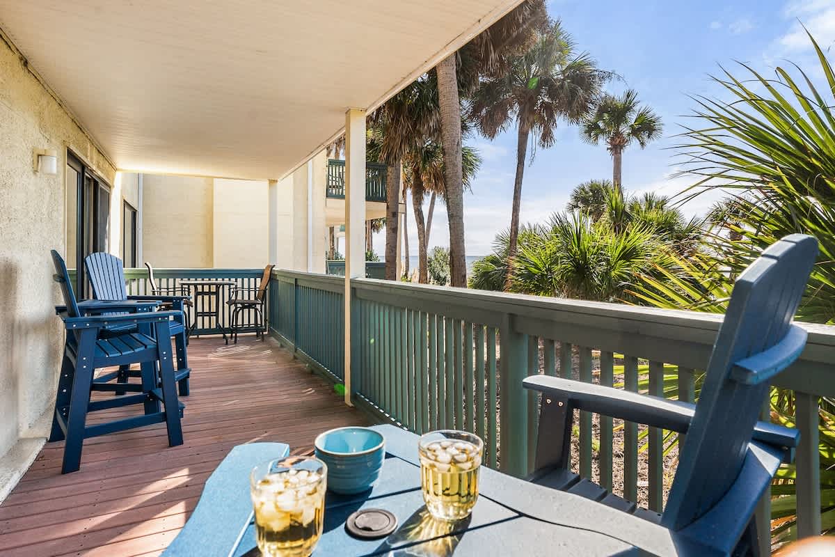 Comfortable back porch with lovely views