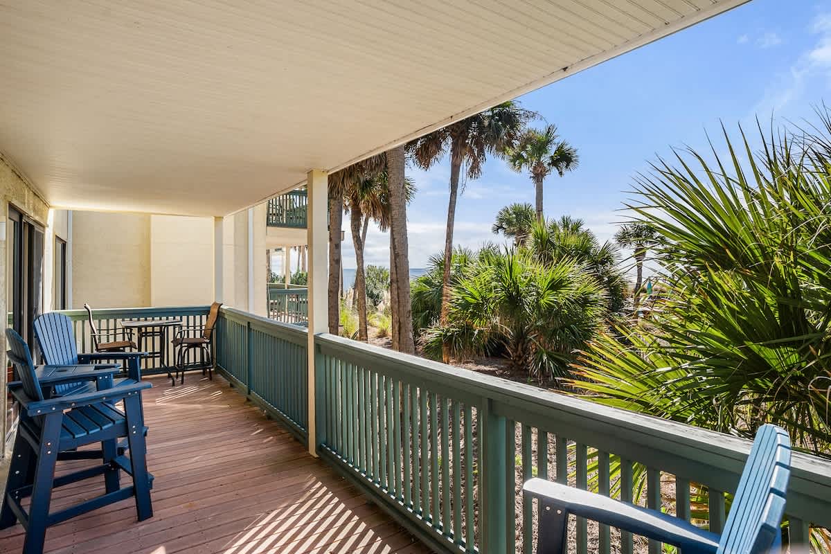 Comfortable back porch with lovely views