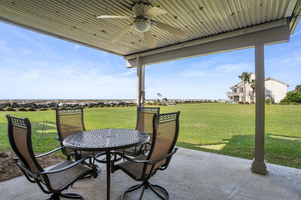 Ocean Side Patio Open to the Courtyard