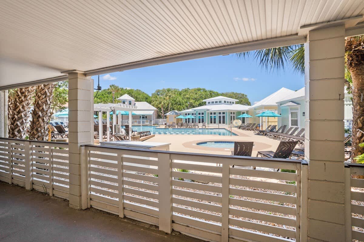 View of Pool From Front Door