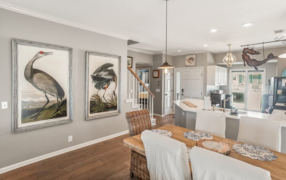 Open concept kitchen and dining area