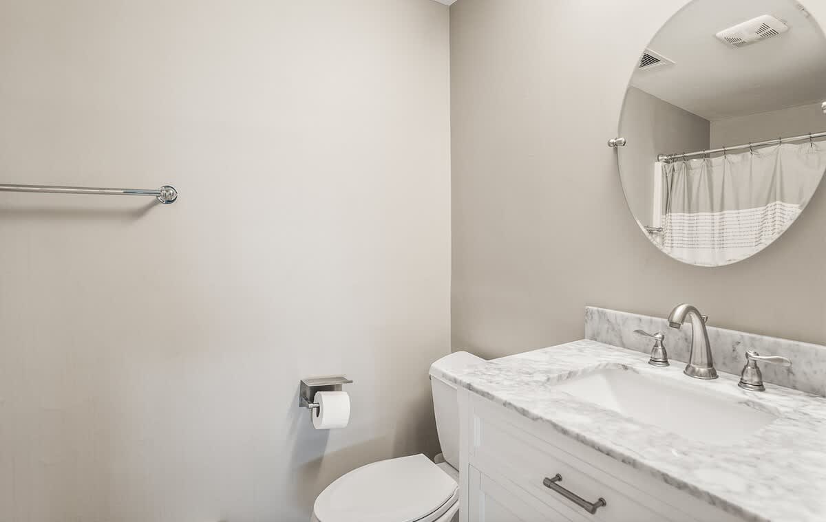 First floor hallway full bathroom