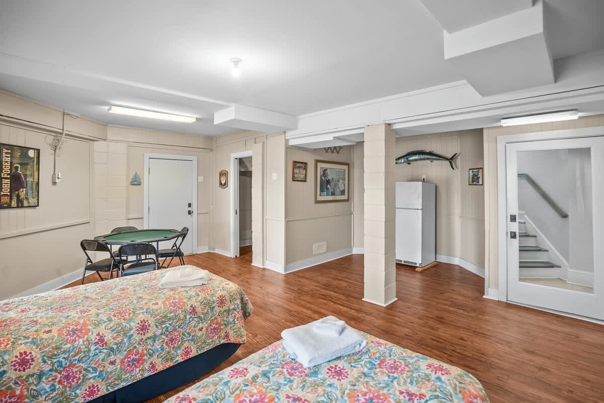 Ground Level Bedroom with 2 Twins, Seating Area, Access to Ground Level and extra refrigerator