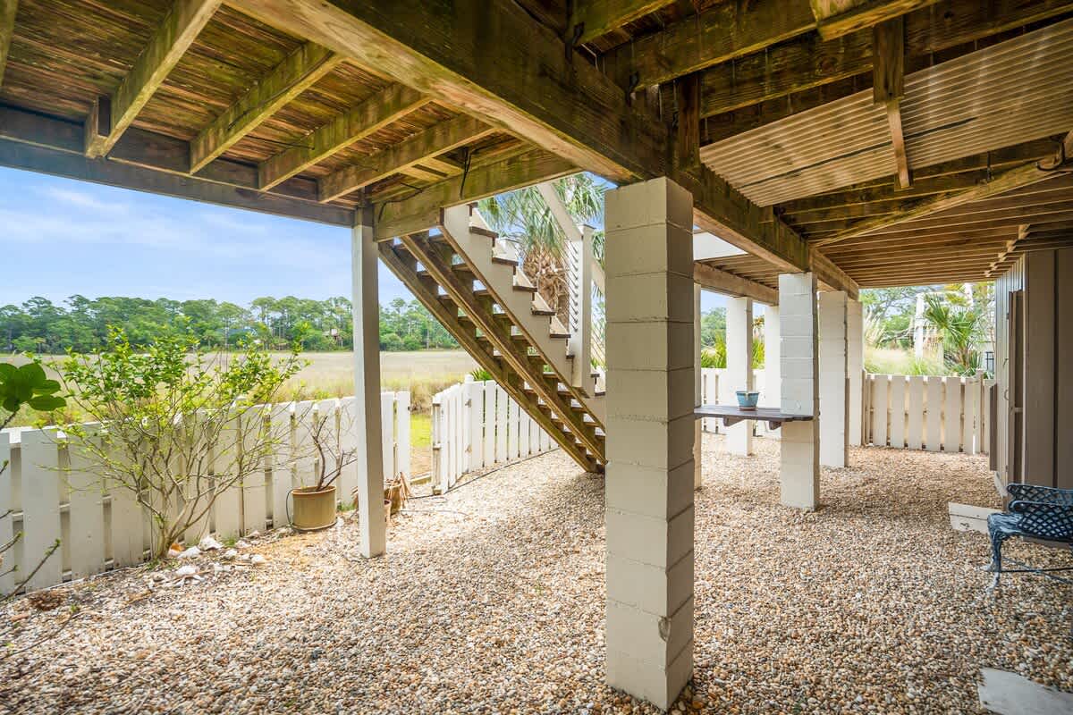 Stairs to Deck off Living Room
